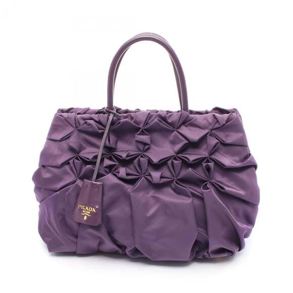 PRADA Handbags - Prada TESSUTO B handbag, nylon and leather, women's, purple, BN1701